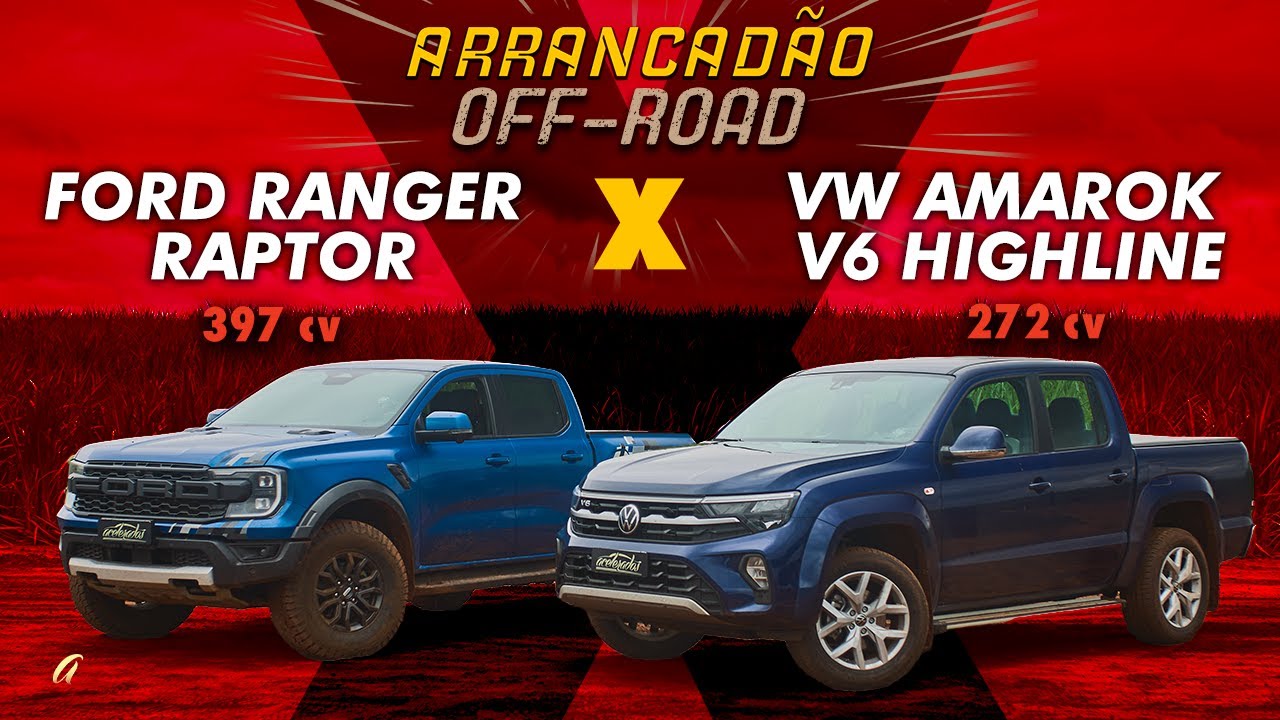 RANGER RAPTOR X AMAROK V6 NO ARRANCADÃO OFF-ROAD! Qual picape vence acelerando NA TERRA?