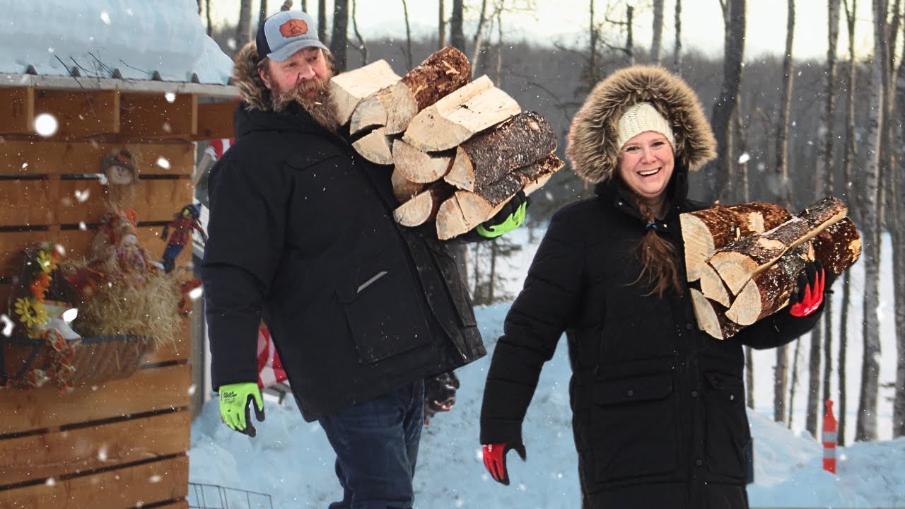 Facing Harsh Alaska Winter Conditions by Building a Fireproof Heat Shield for Wood Stove at -29°F