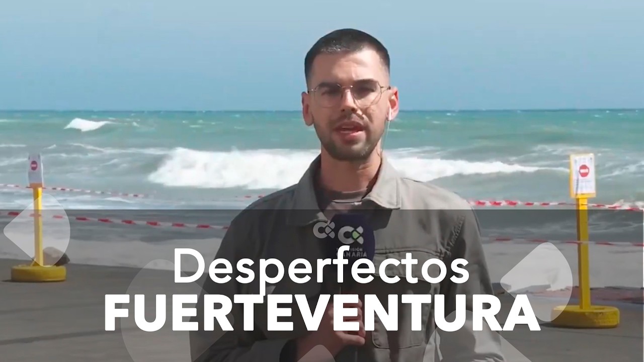 El oleaje y el viento originan desperfectos en Fuerteventura