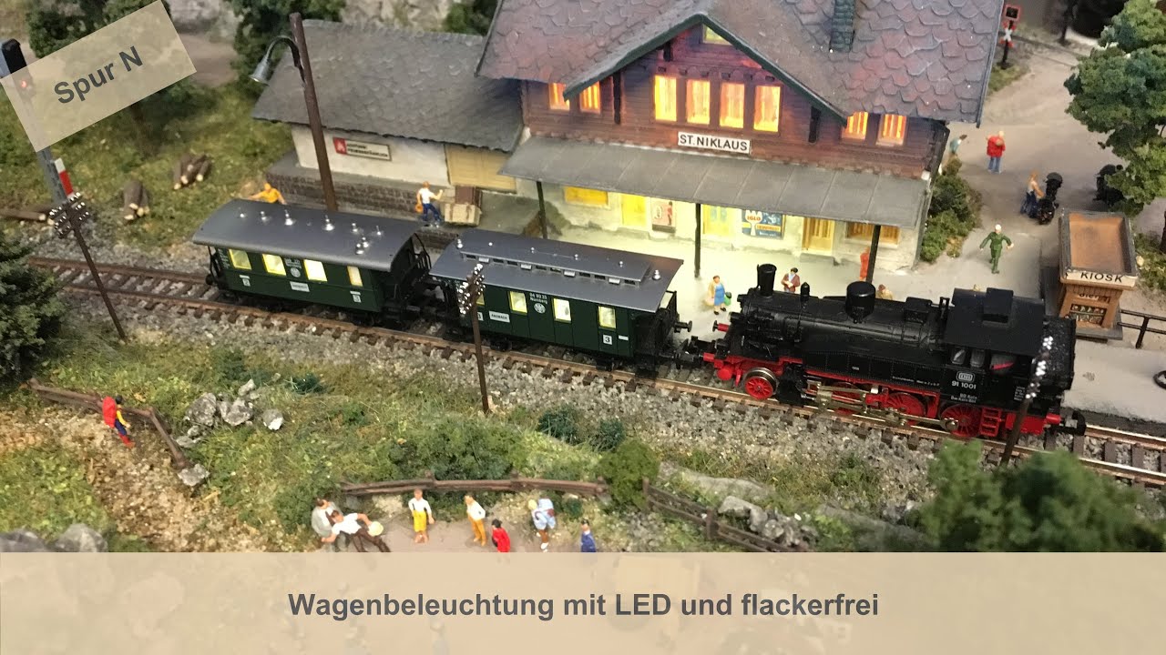 Modelleisenbahn Einbau LED Wagenbeleuchtung