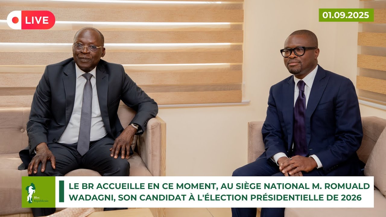 Romuald WADAGNI, candidat du BR à l’élection présidentielle de 2026 au siège ce 1er sep 2025 