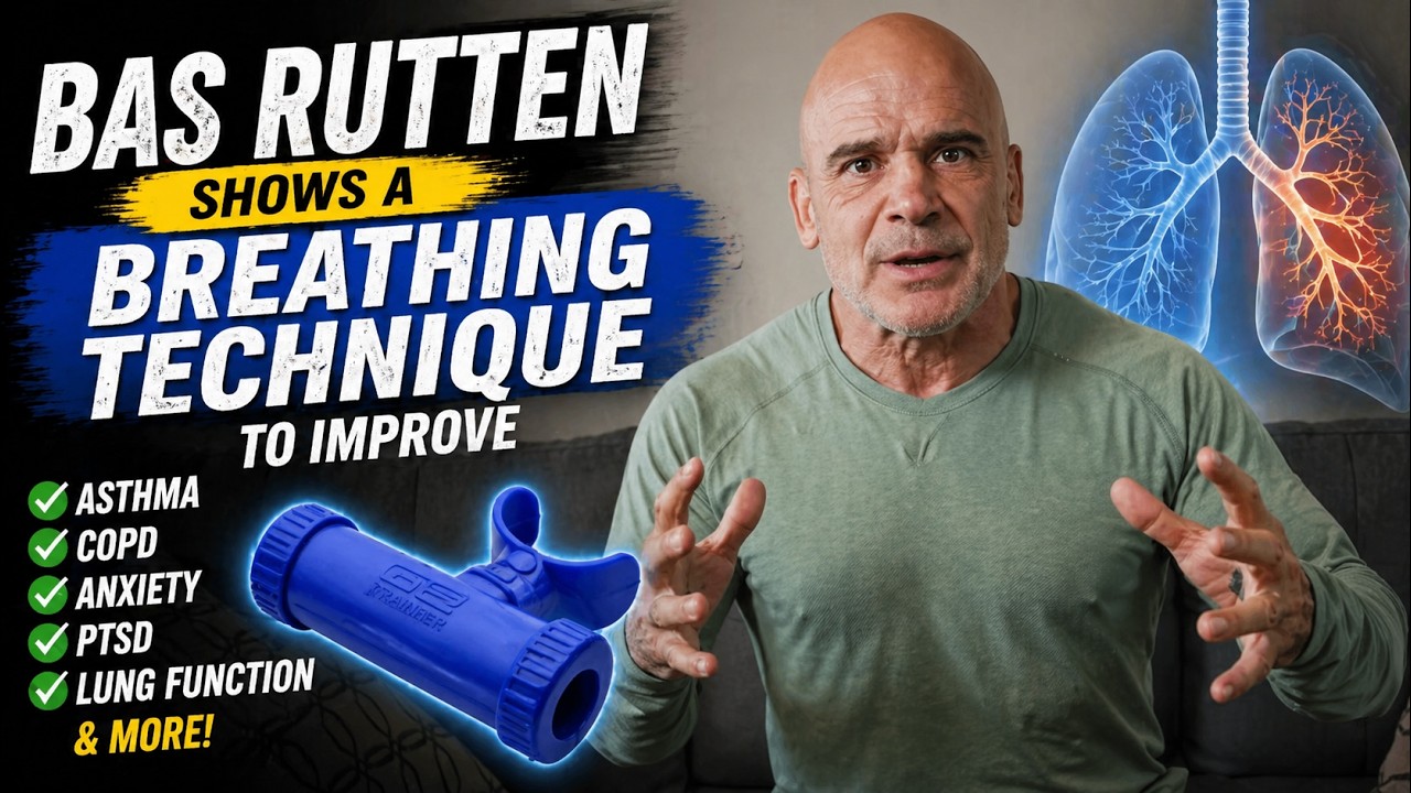 Bas Rutten shows a breathing technique to improve asthma, COPD, anxiety, PTSD, lung function & more