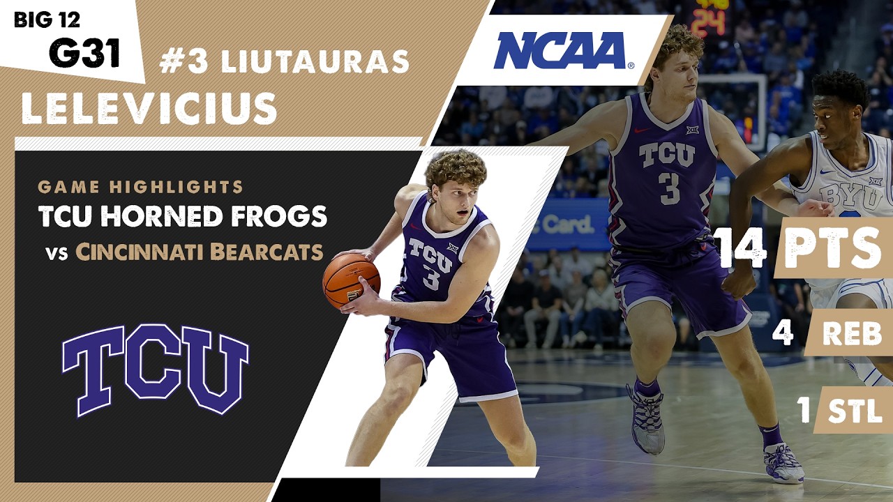 Lithuanian LIUTAURAS LELEVICIUS 14 PTS & 4 REB TCU Horned Frogs NCAA game highlights