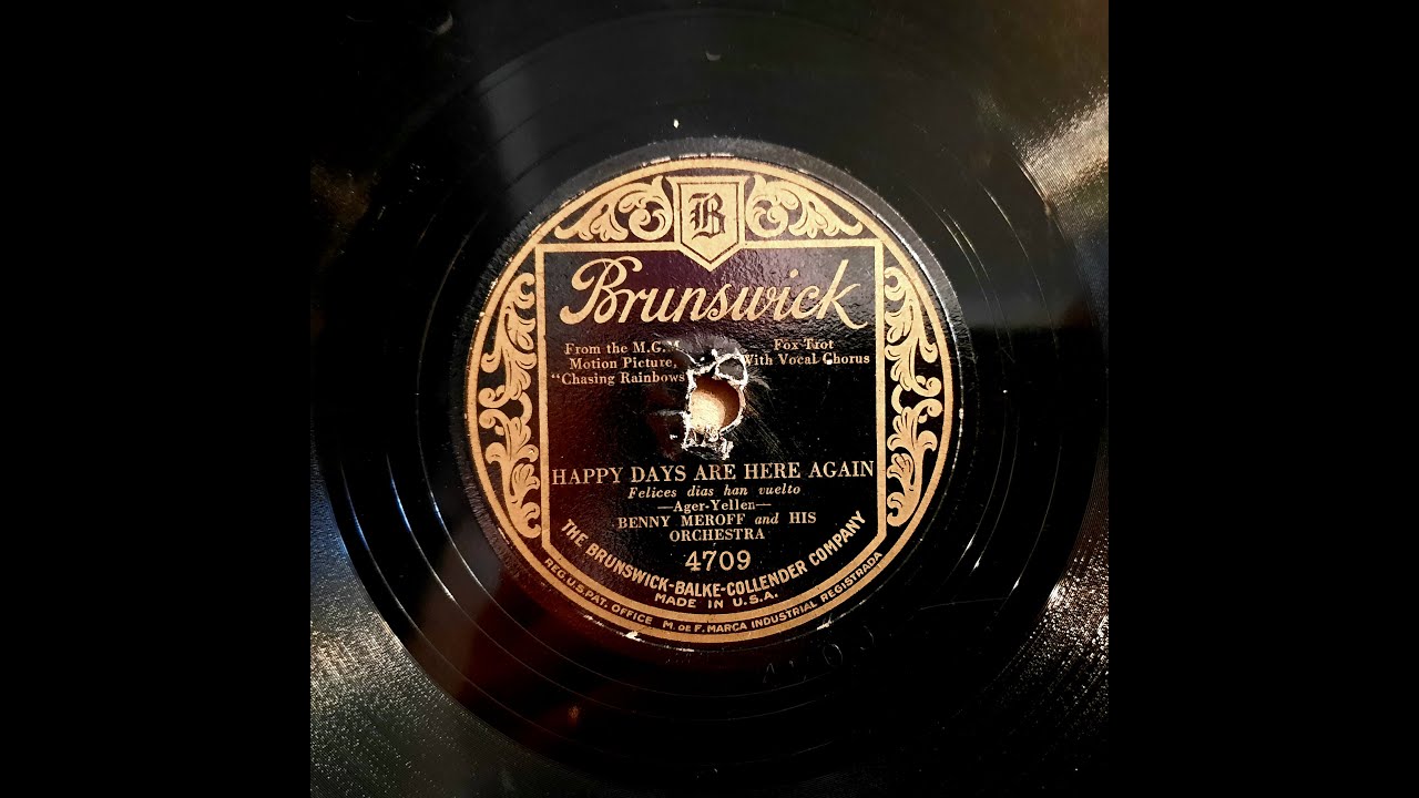 BENNY MEROFF AND HIS ORCHESTRA – HAPPY DAYS ARE HERE AGAIN – Brunswick 4709