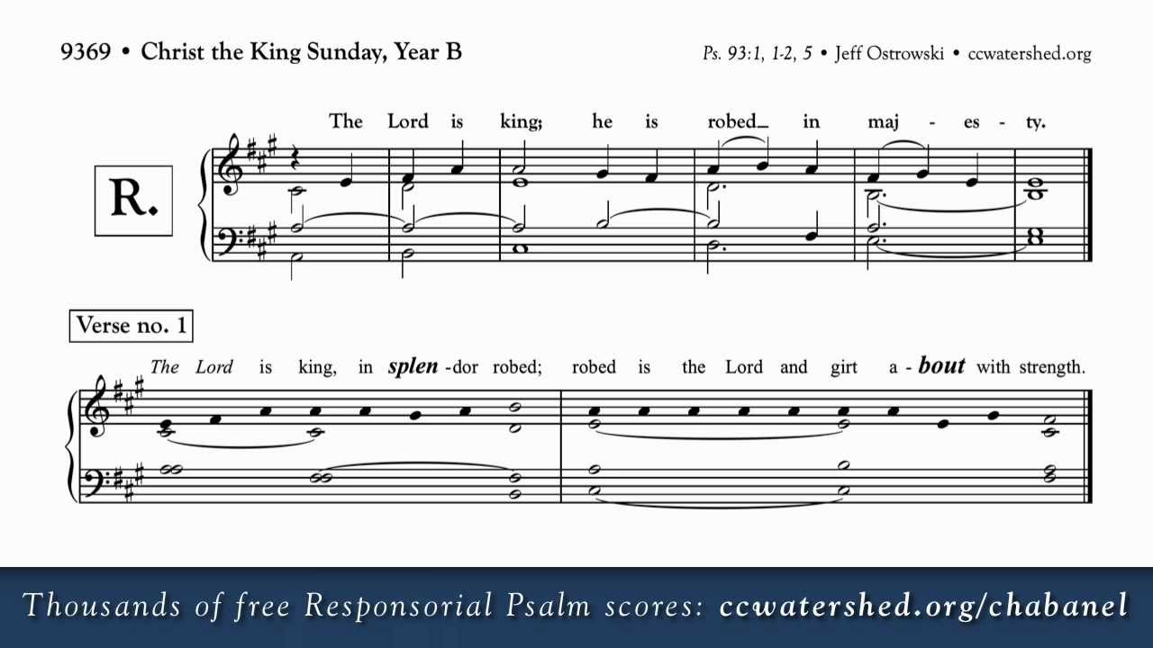Christ the King, Year B, Free Responsorial Psalm, PDF, Printable, Organ, Cantor