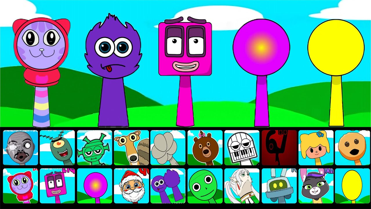 🔥 NEW Sprunki OCs Characters - Eighteen , Plasma Ball , Basic Ball , Flluffy Emoji , Dj Catnip