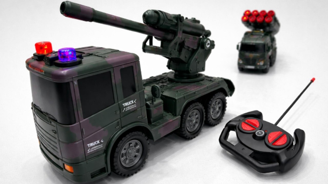 RC Military Cargo Truck & RC Engineering Truck Scale Model | ASMR Video