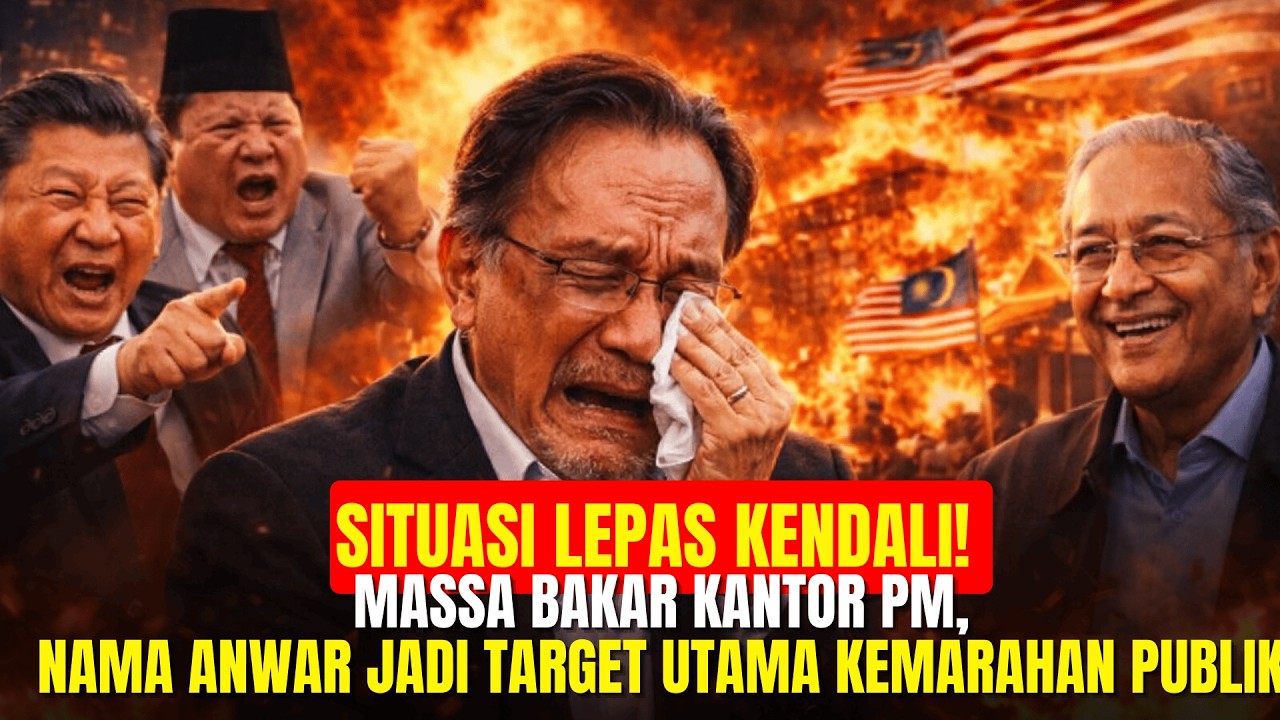 NGAMUK BESAR! Kantor PM Dibakar Massa, Tekanan Tangkap Anwar Meledak di Seluruh Malaysia