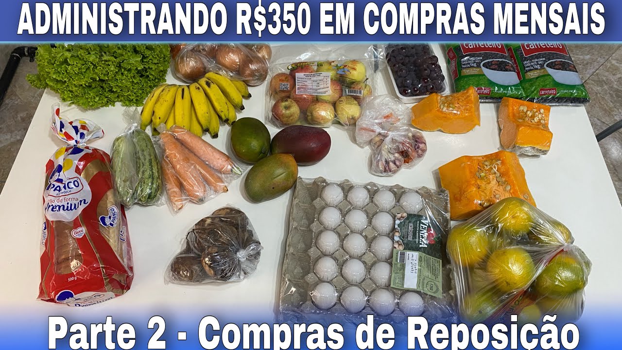 PARTE 2 - COMPRAS DE REPOSIÇÃO - ADMINISTRANDO R$350 em 1 MÊS.