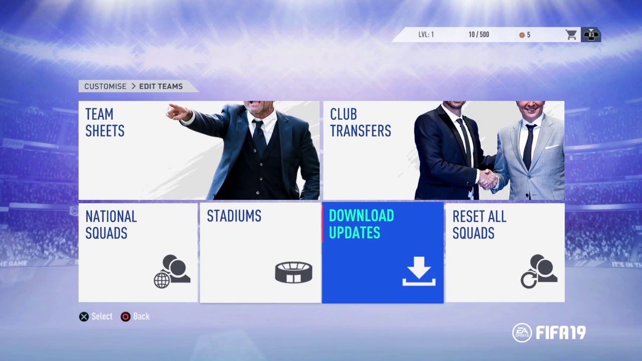 update FIFA 19 squad PS4