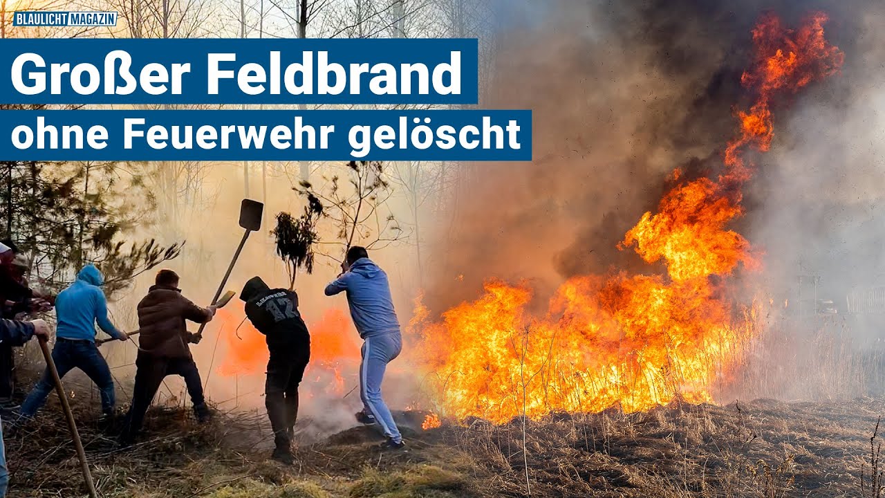 Großen Feldbrand komplett ohne Feuerwehr gelöscht! 🔥