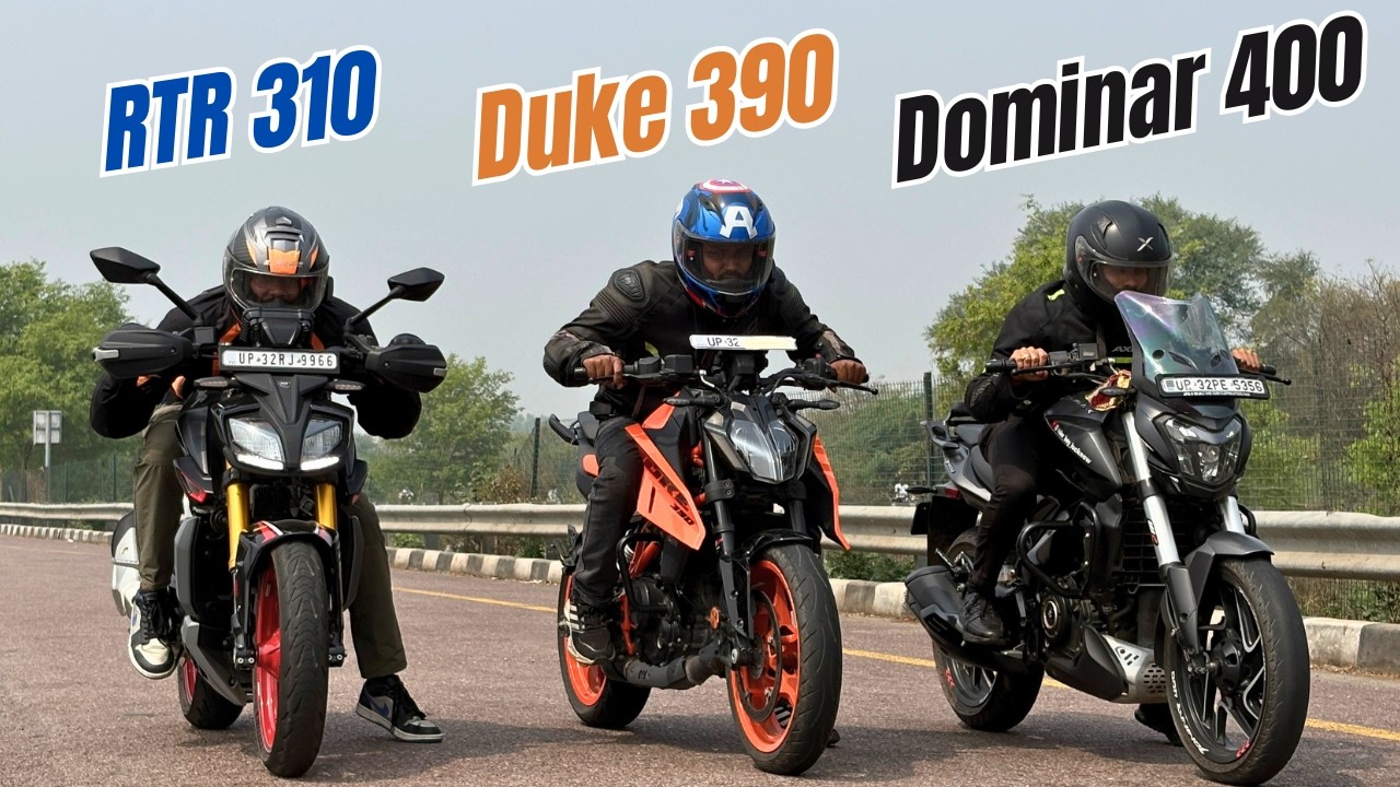 2026 Duke 390 Gen3 vs RTR 310 BTO vs Dominar 400 Performance Test