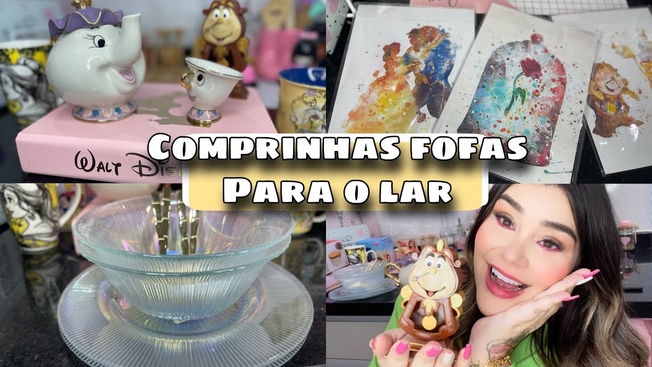COMPRINHAS FOFAS PARA O LAR✨BELA E A FERA✨COISINHAS FOFAS PARA A COZINHA💕PARTE 1✨COZINHA ROSA