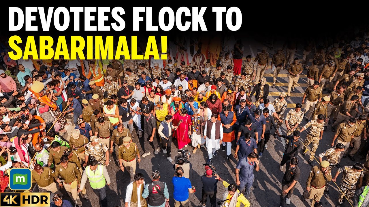Sabarimala Annual Pilgrimage Begins, Heavy Rush On First Day As Devotees Throng Temple | 4K
