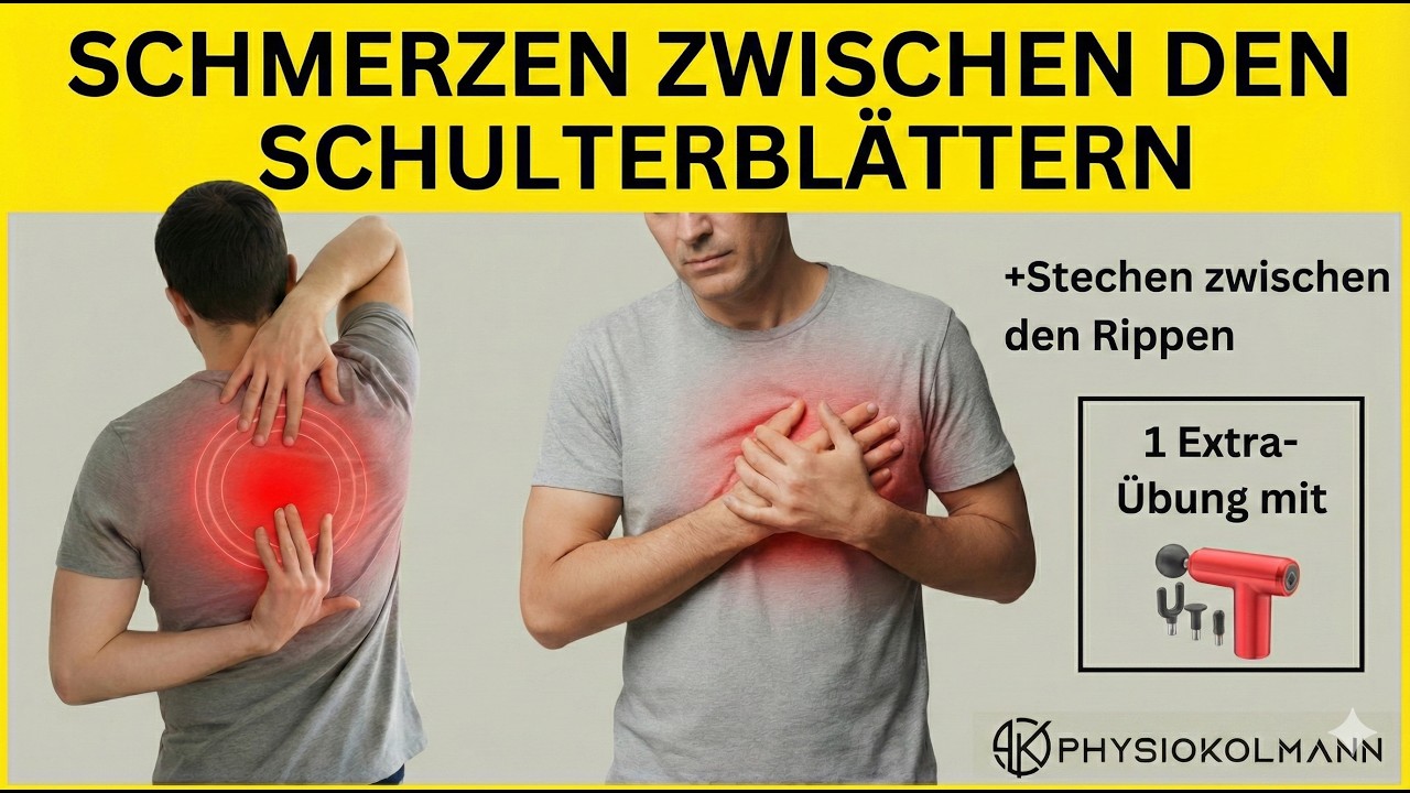 Schmerzen zwischen Schulterblättern: 5 Übungen + 1 mit Massagepistole