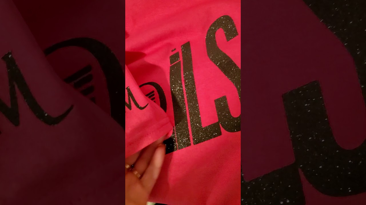 Custom HTV Shirts made With Black Glitter 