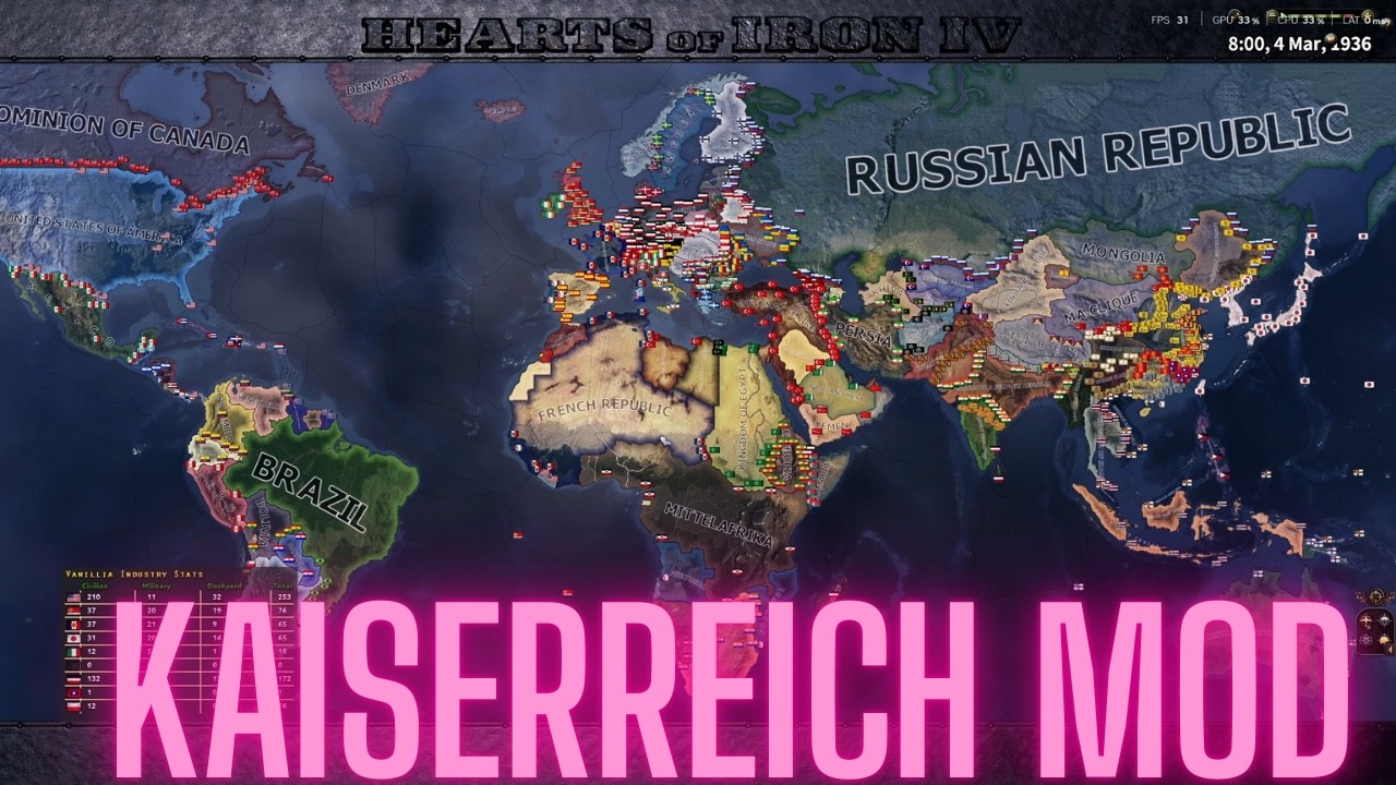 KAISERREICH MOD / HOI4 TIMELAPSE