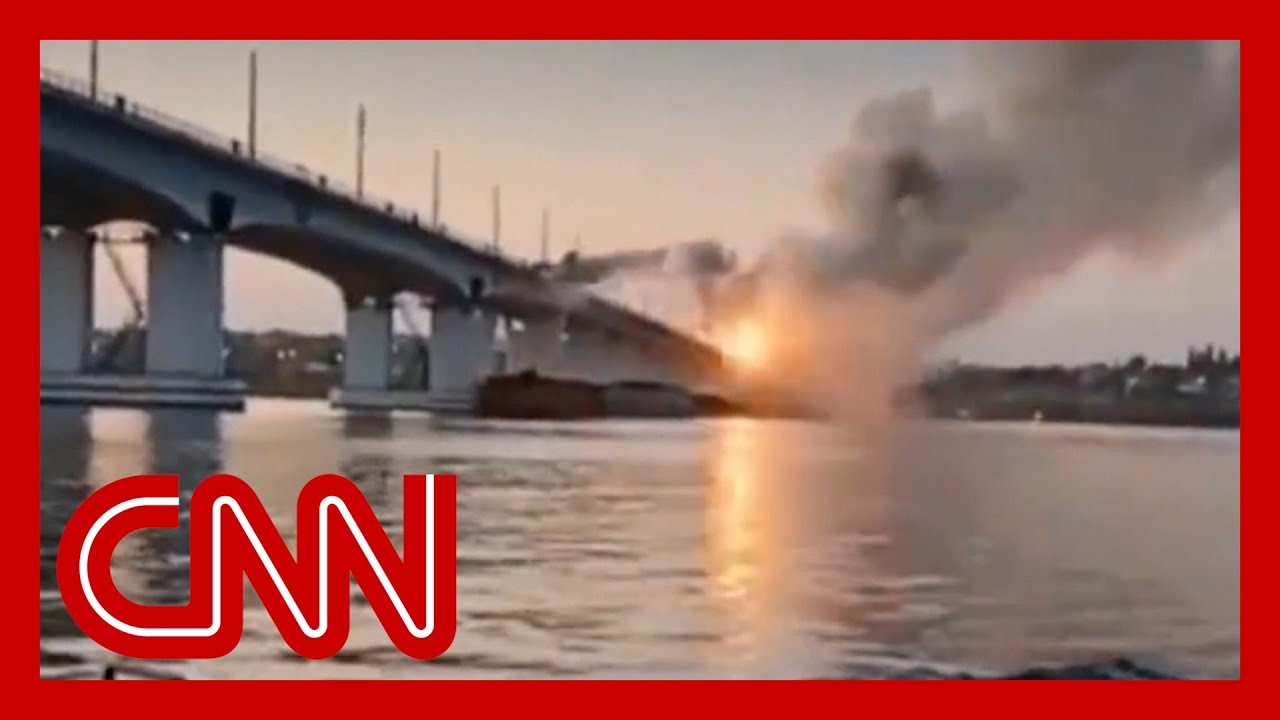 Video shows Ukraine attack on key bridge used by Russia