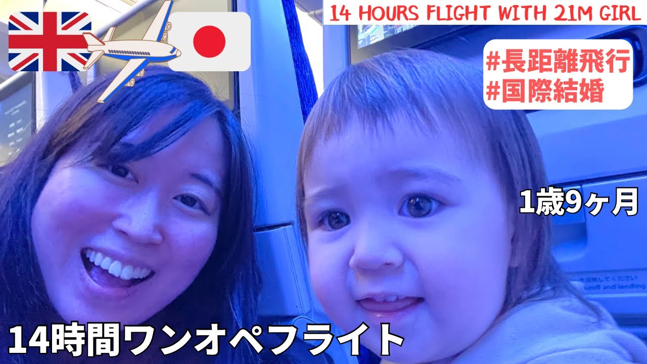 【ワンオペフライトで日本へ！】ANAさんとシールブックよありがとう / 14h flight with 21M child! #国際ファミリー#子育て#日英ハーフ