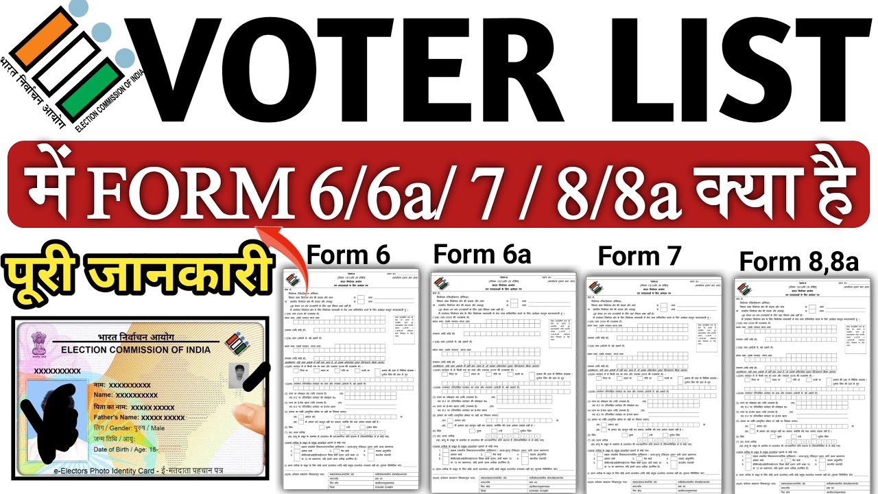 Voter List के सभी Form समझिए | Form 6, 6A, 7, 8 क्या होते हैं | Voter ID Full Process 2026