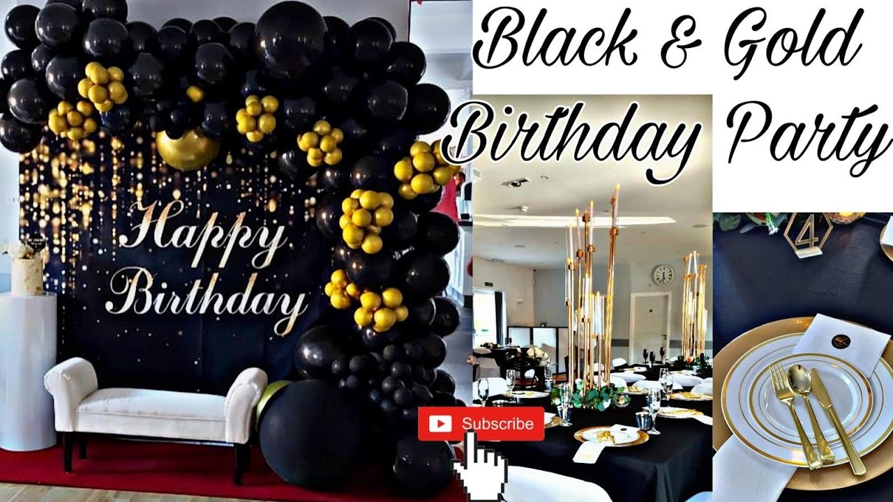 SETUP WITH ME, 60th birthday party decor ,black , white and Gold.