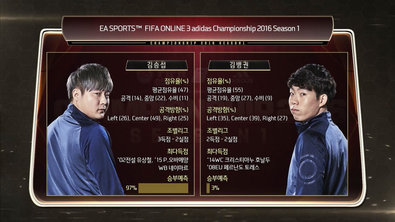 김승섭 vs 김병권 8강 4경기 1차전 EA Sports&trade; 피파온라인 3 adidas 챔피언십 2016 시즌1