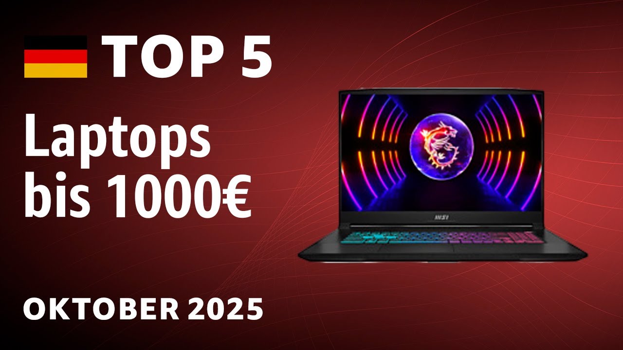 TOP&mdash;5. Beste Laptops bis 1000&euro;. Test & Vergleich Oktober 2025