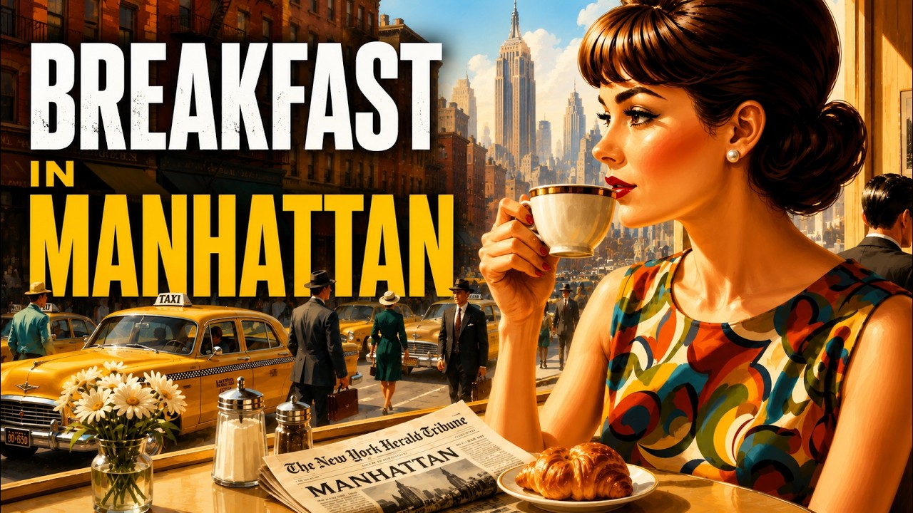 Breakfast in Manhattan ☕ 1960s New York Morning Jazz | Vintage Caf&eacute; Ambience & Yellow Taxis
