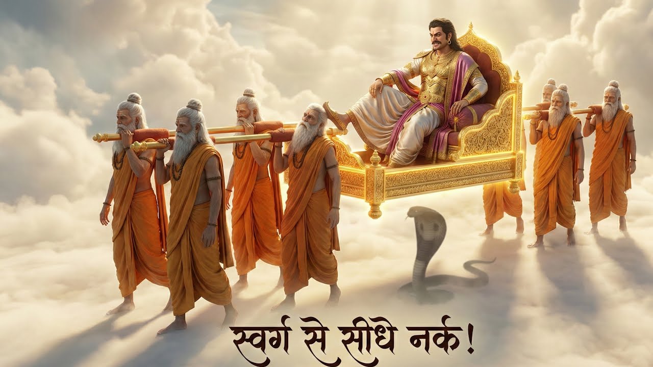 नहुष: इंद्र का सिंहासन और सर्प का अभिशाप! राजा से अजगर बनने का पूरा सच। #Mahabharat