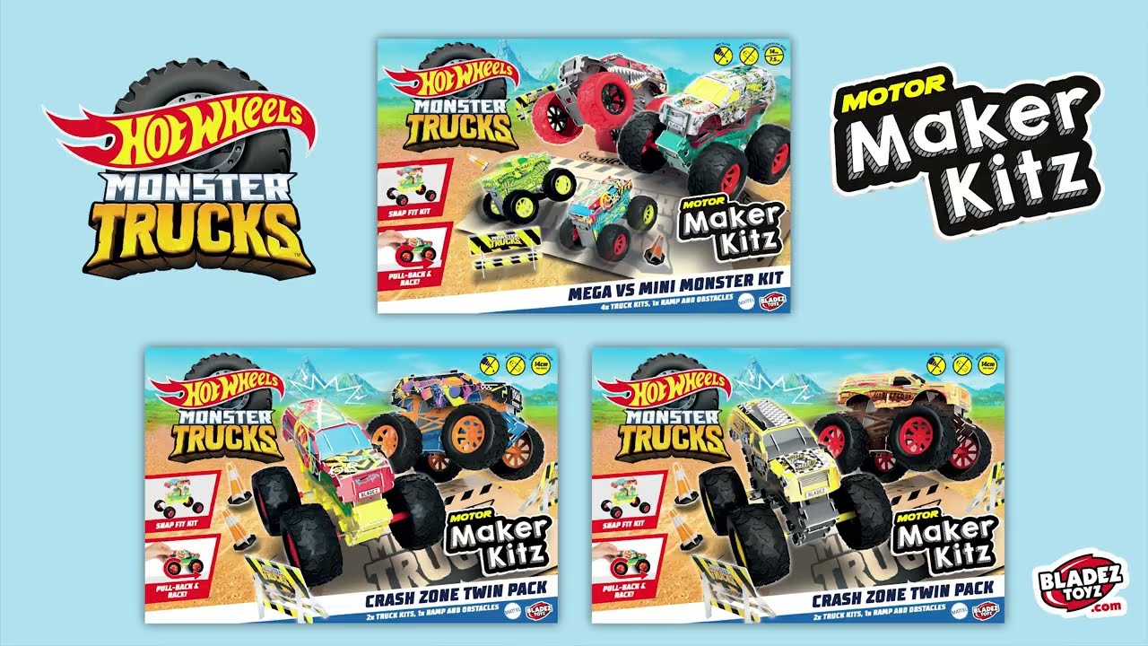Hot Wheels Monster Truck Maker Kits - Demo Derby™ + Obstacles Assembly Video