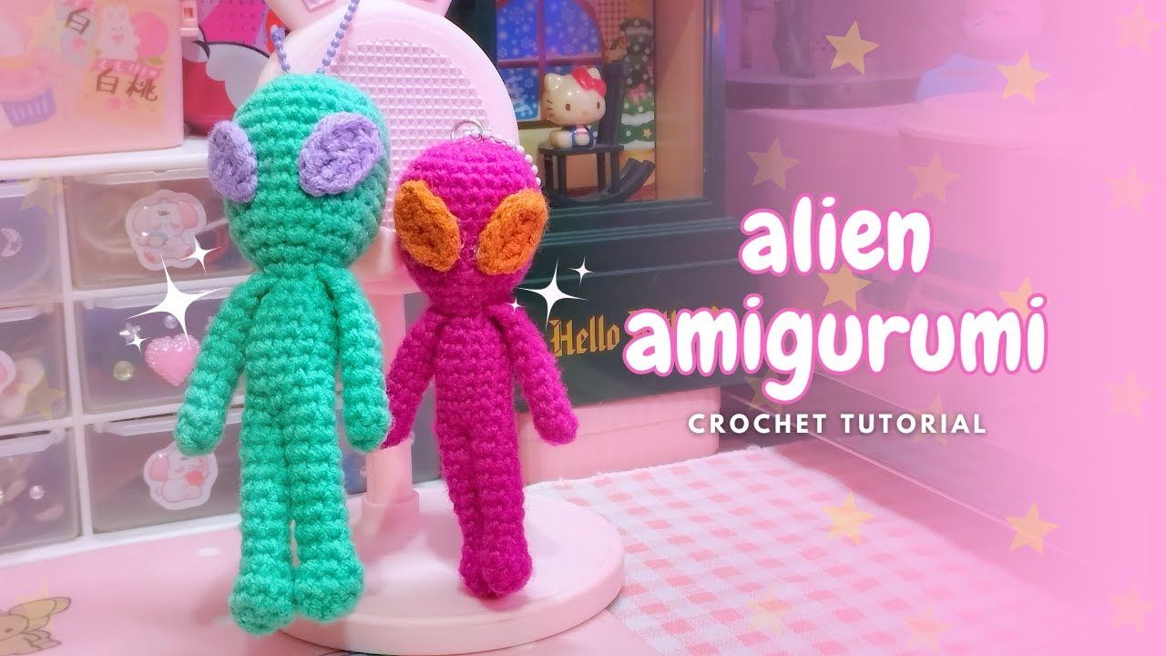 [ENG SUB] ⋆˚࿔ How to make an Alien Amigurumi Keychain | Step-by-step Crochet Tutorial ࿔˚⋆
