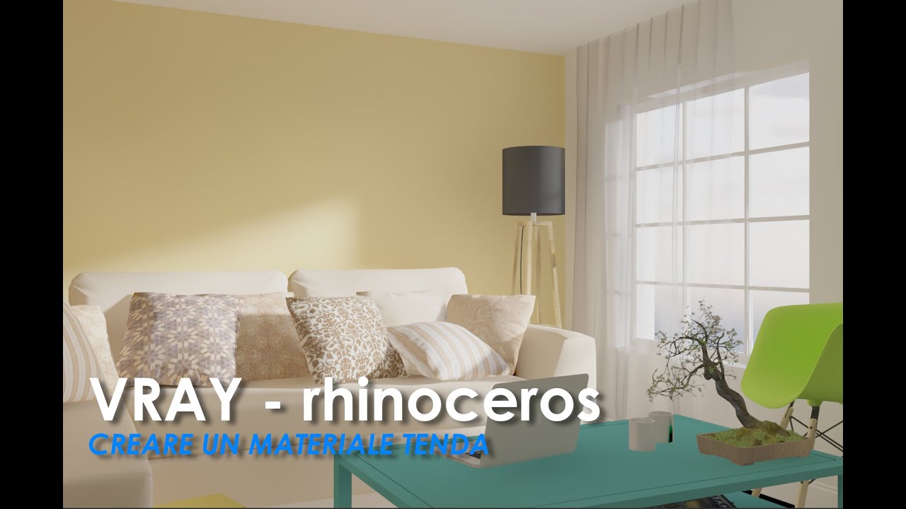 vray rhino materiale tenda trasparente