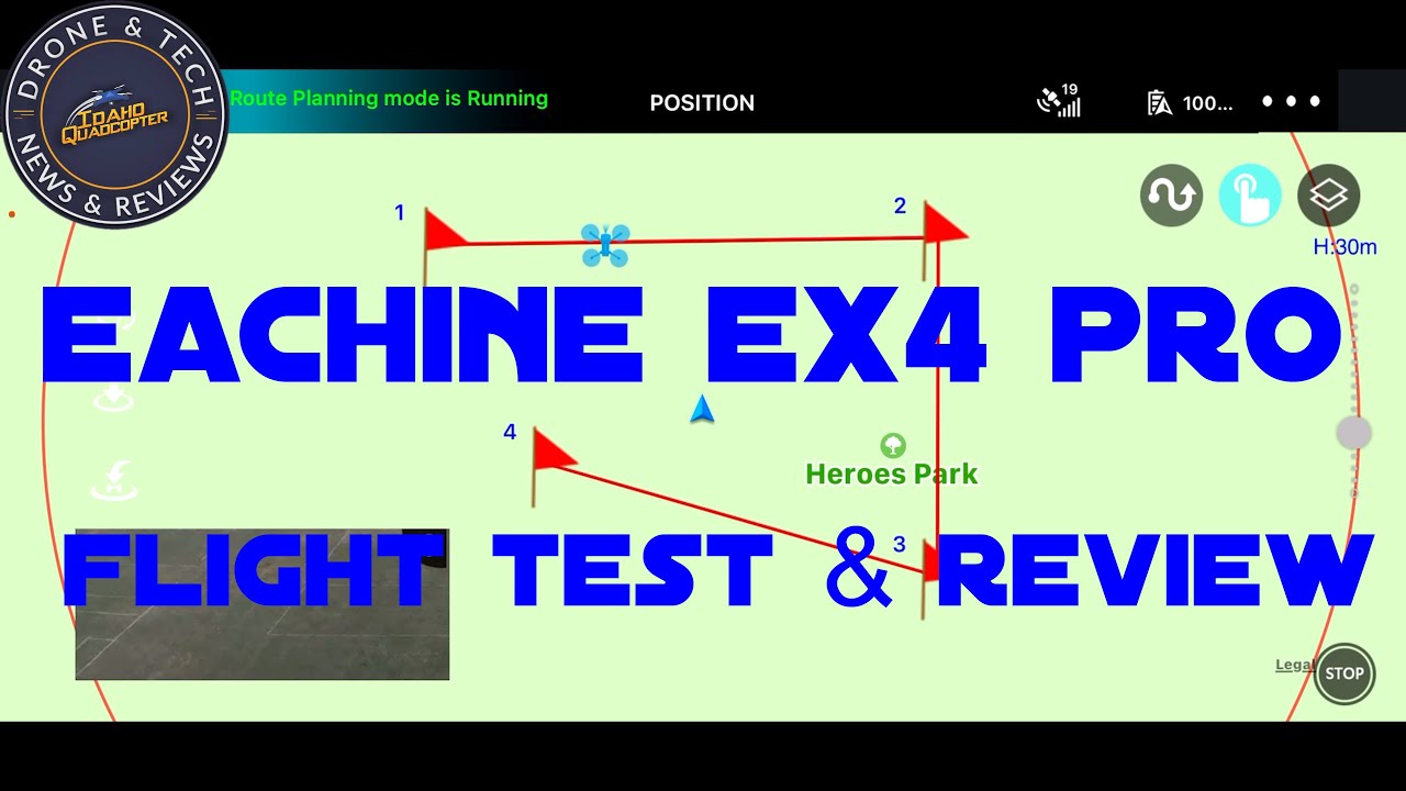 Eachine EX4 Pro 3KM Review and Flight Test and Waypoints