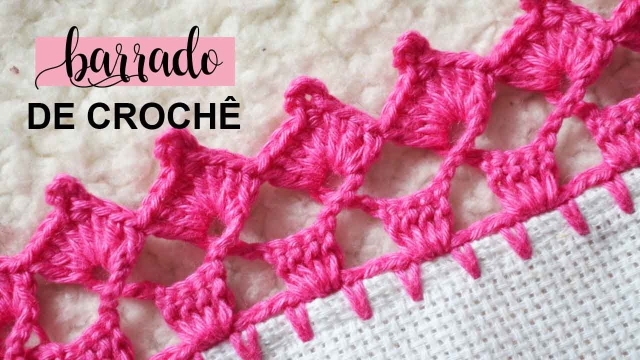 BARRADO DE CROCHÊ LINDO PARA PANO DE PRATO #230 | BICO DE CROCHÊ