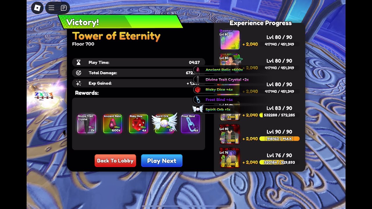 Floor 700 Tower Of Eternity Anime Defenders!!
