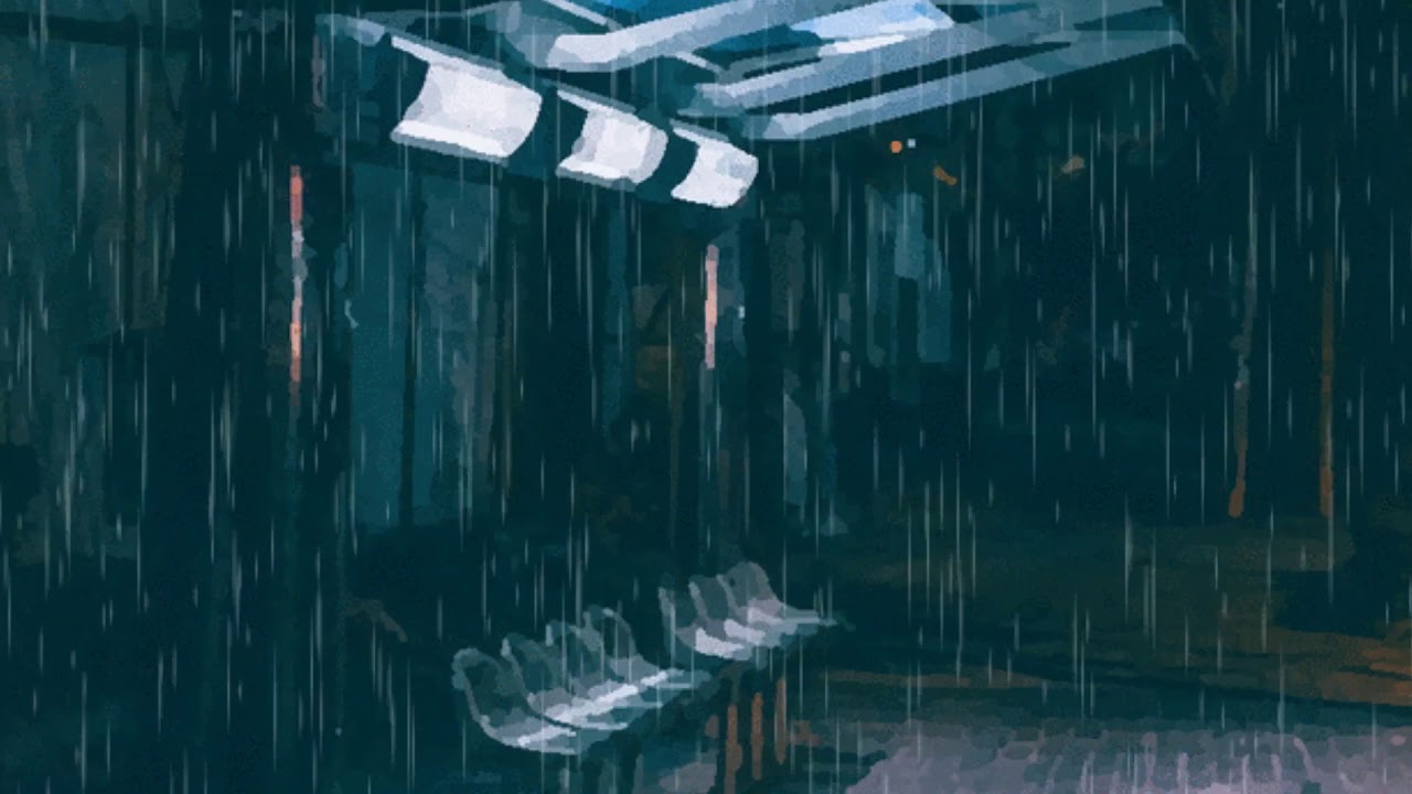 Bus Shelter in Heavy Rain | Urban Ambience | Sleep, Study, Work, Relax | 8 Hours