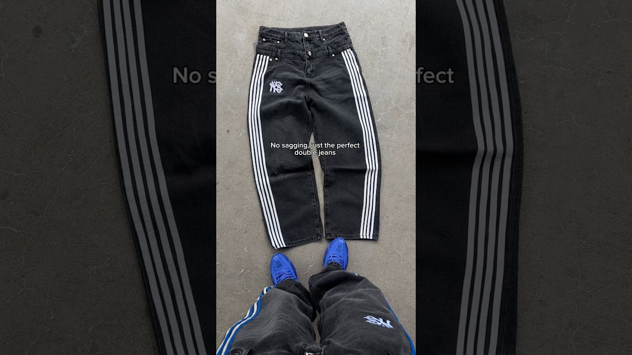 No sagging, just perfect double pants #outfit #fashion #clothingbrand #sagging #jeans