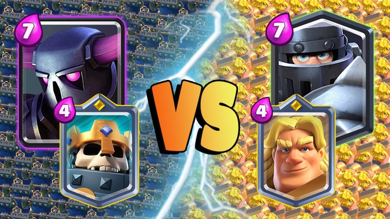 PEKKA + SKELETON KING Vs MEGA KNIGHT + GOLDEN KNIGHT | 2V2