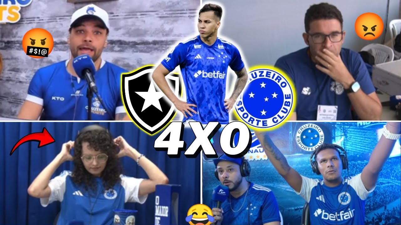 REAÇÕES DOS CRUZEIRENSES ATROPEL4DO PRO FOGÃO - BOTAFOGO 4X0 CRUZEIRO