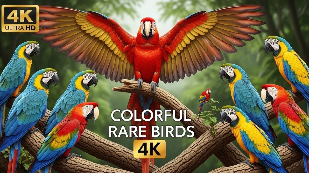 Top 100 Colorful & Rare Birds on Earth | 4K Wildlife Nature ASMR