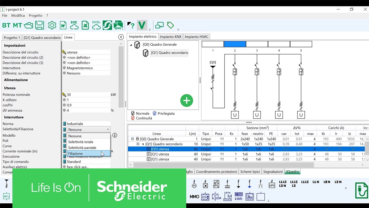 i-project: selettività e filiazione | Schneider Electric Italia