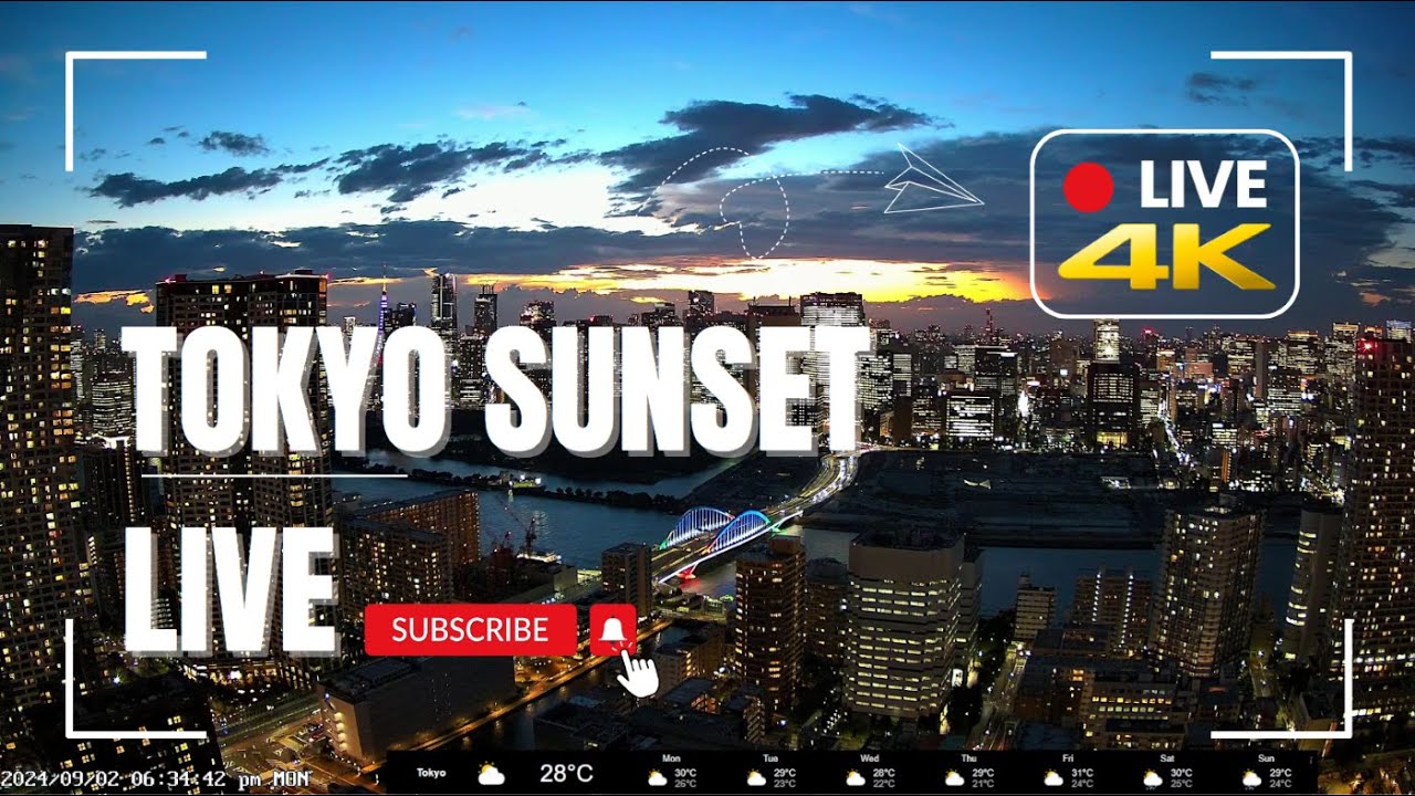 [Live] 4K 東京 ライブカメラ Kachidoki sunset view Tokyo Live camera