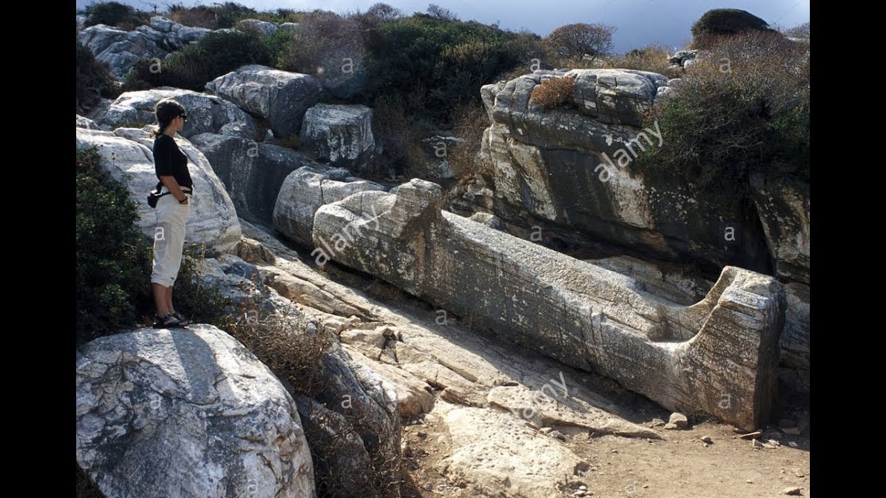 The Kouros of Apollonas 10.7 metre tall unfinished statue