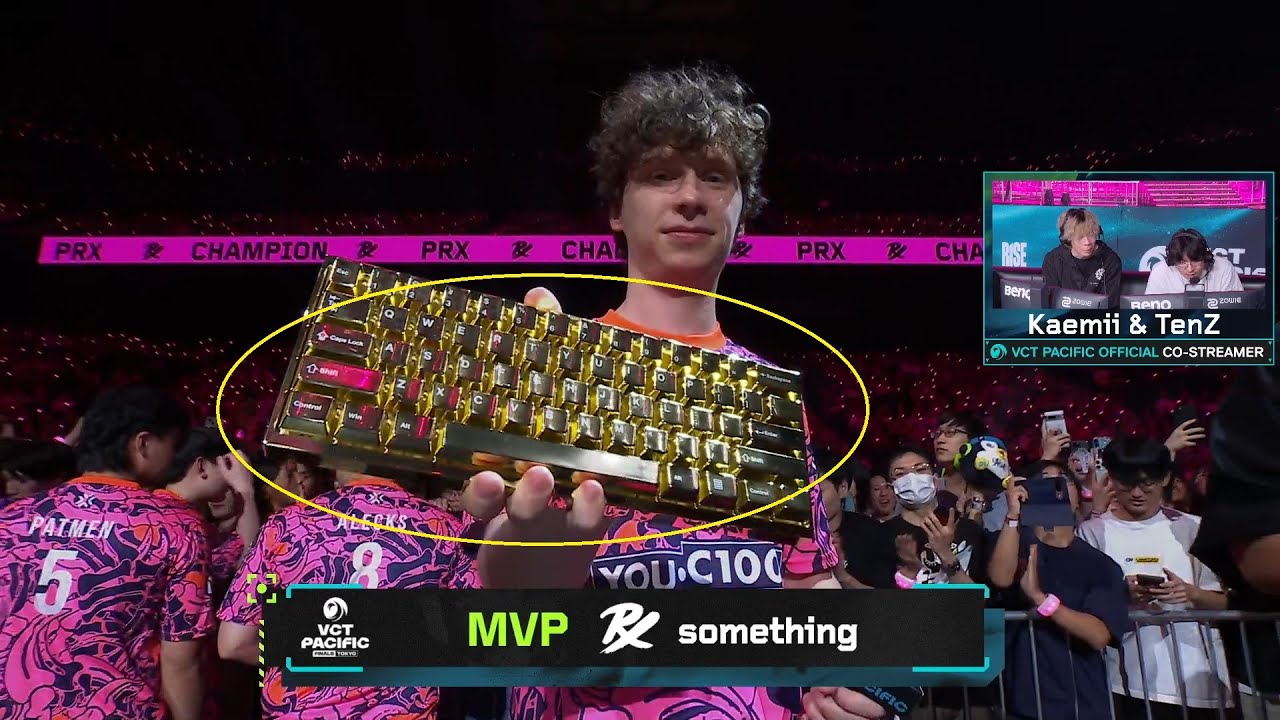 TenZ's Amazed Reaction to PRX Something&rsquo;s Golden Keyboard MVP Prize!