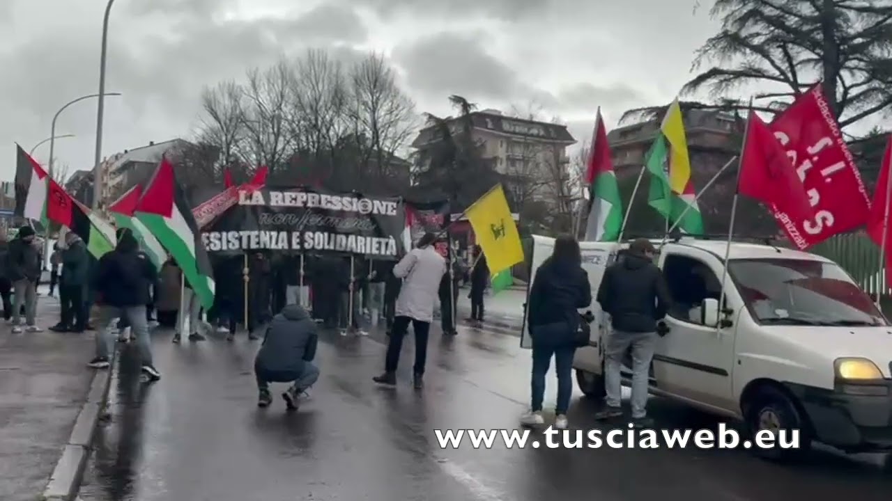 Viterbo – La manifestazione pro Palestina e contro il 41 bis