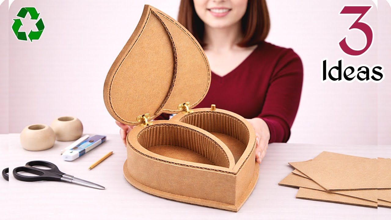 3 CREATIVE Ideas to Transform Waste Cardboard 😉♻️|| Waste Material Craft ideas 🤗