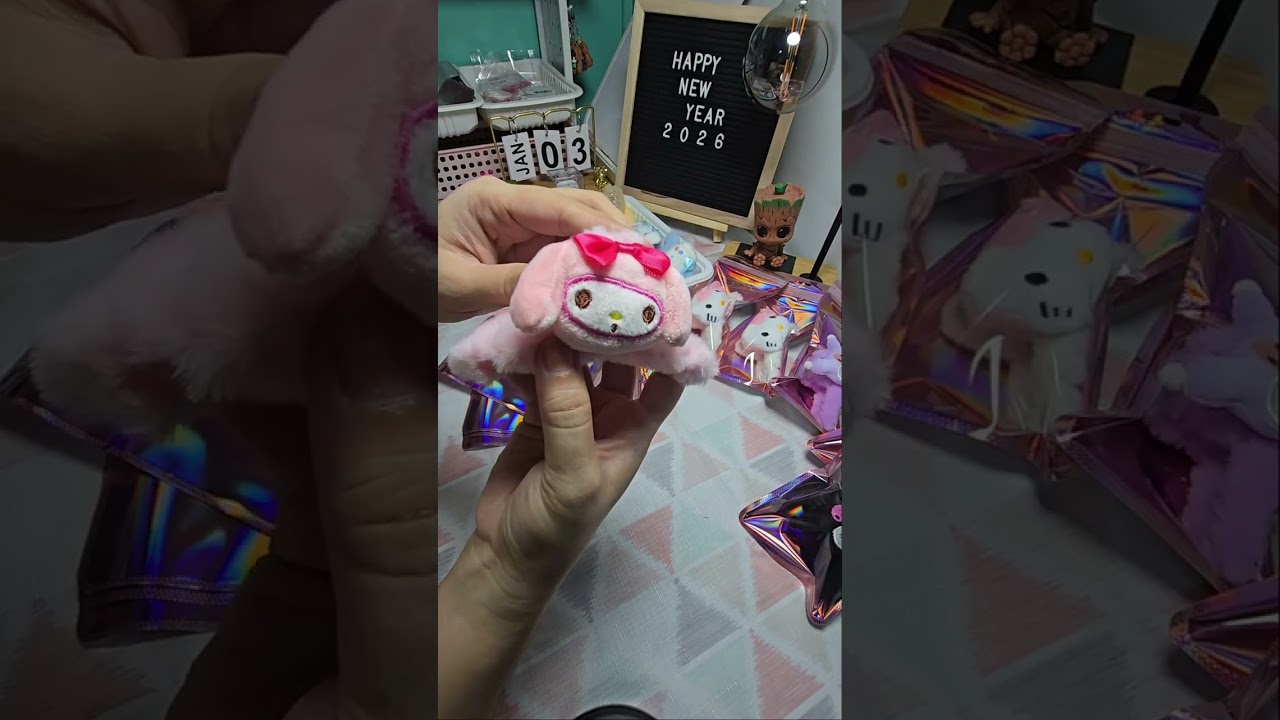 Packaging Sanrio hair claw clips.