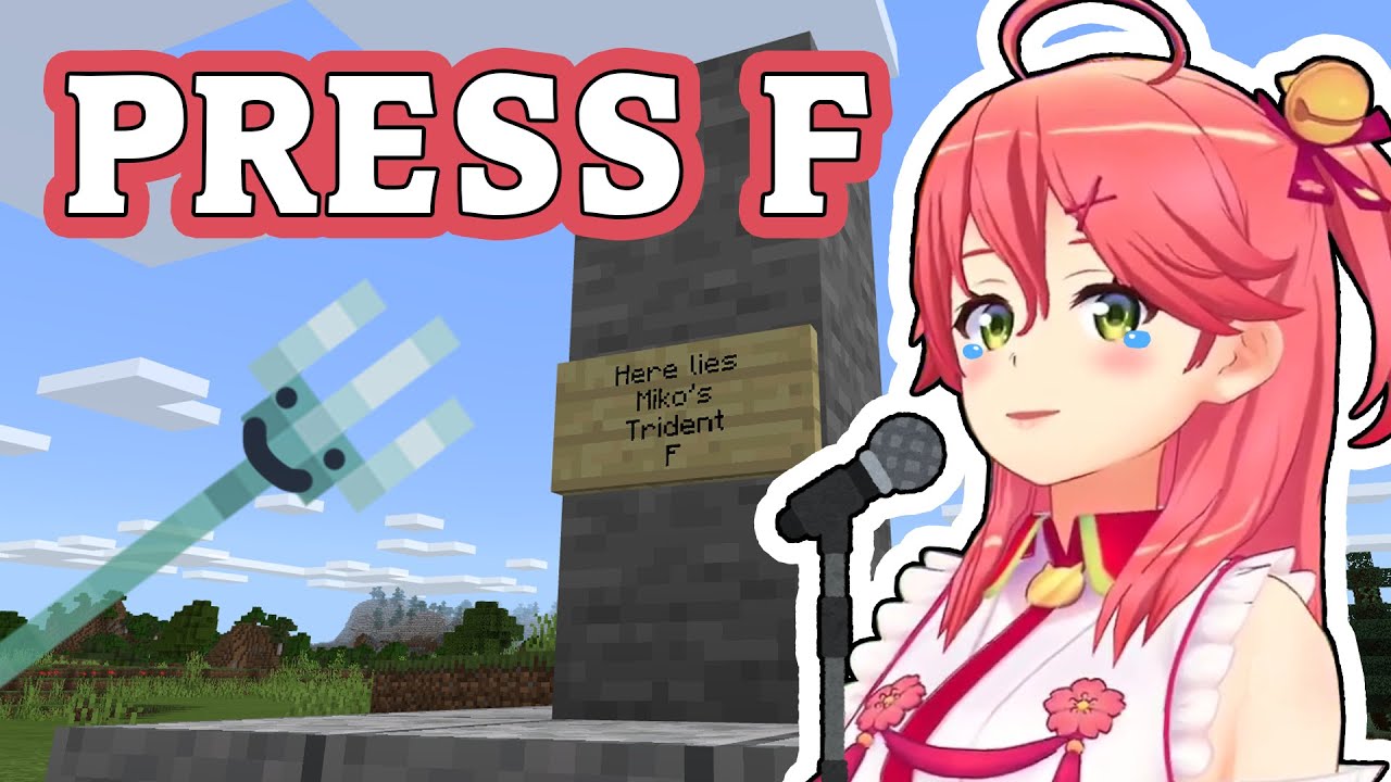 Press F to pay respects to Trident-kun [Sakura Miko]