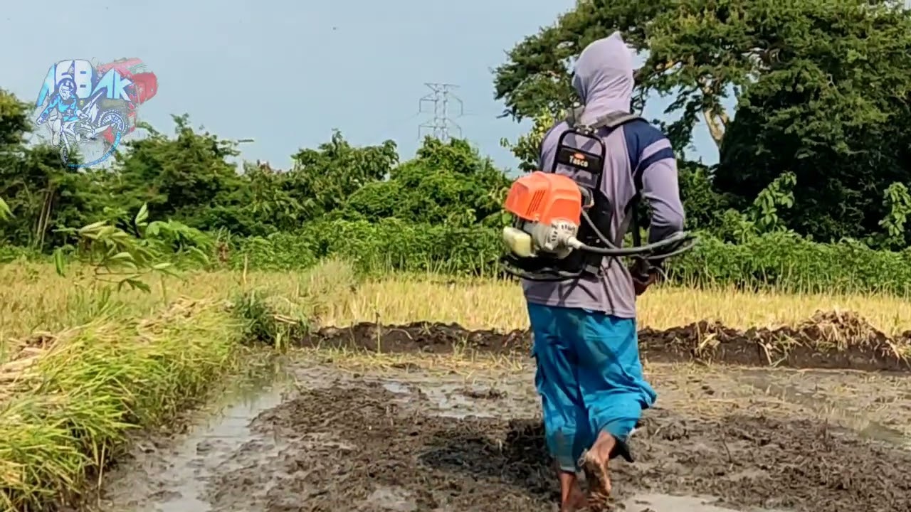 Mesin Penggembur Tanah || Bajak Sawah Pakai Mesin Potong Rumput