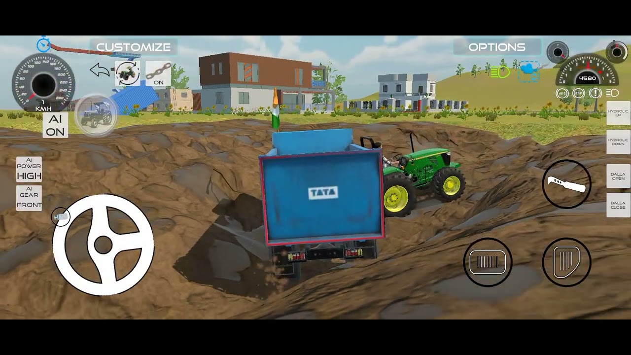 Tata dumper off-roading John Deere tractor 🚜 